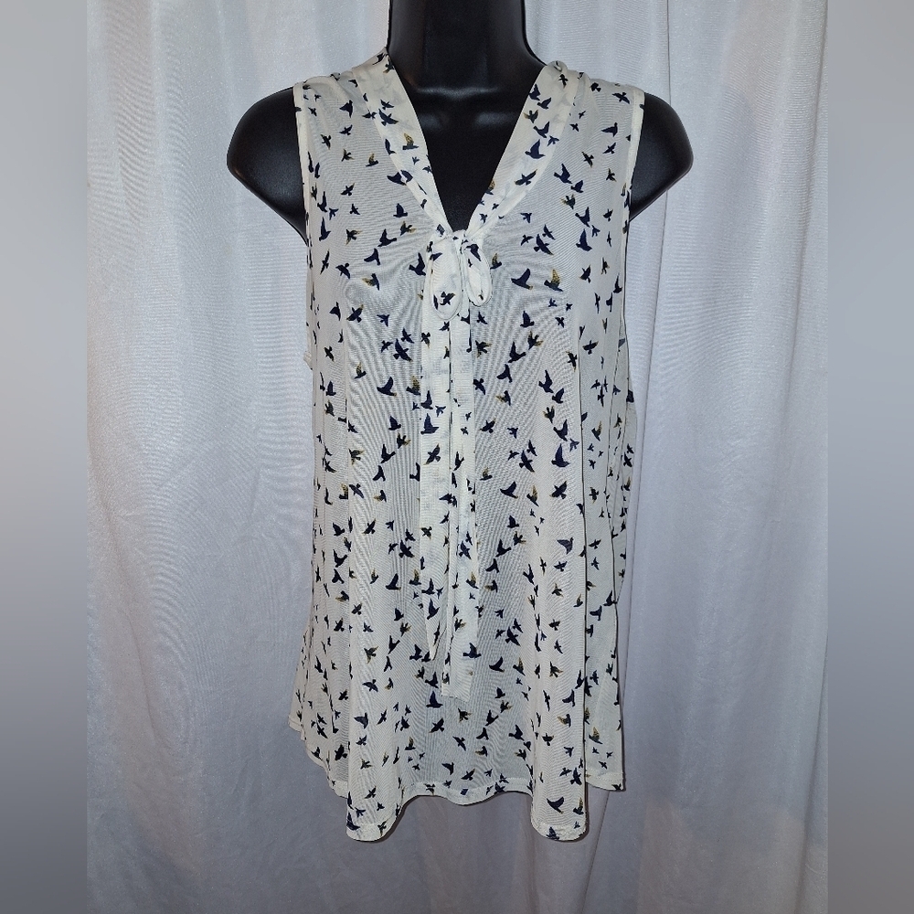 Women's Sleeveless Bird Print Top
